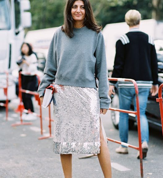 Autumn Style Inspiration: Sweatshirts with Sequins & Deep Blue Coats