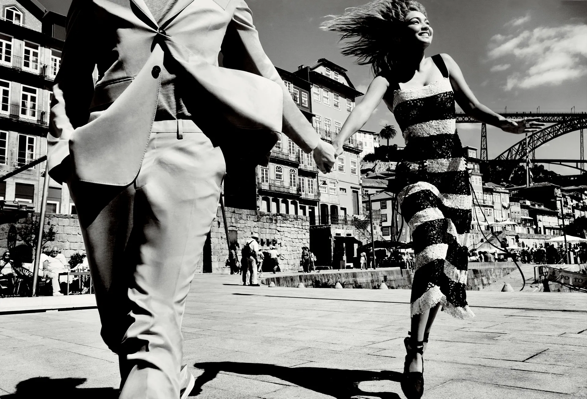 Fashion Editorial: Gigi Hadid and Domhnall Gleeson by Mario Testino for Vogue December 2015