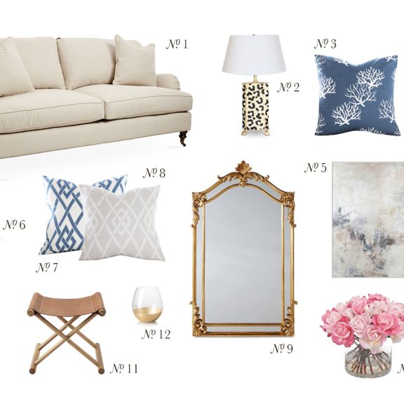 Décor Inspiration: At Home: Shades of Blue & Gold in the Living Room