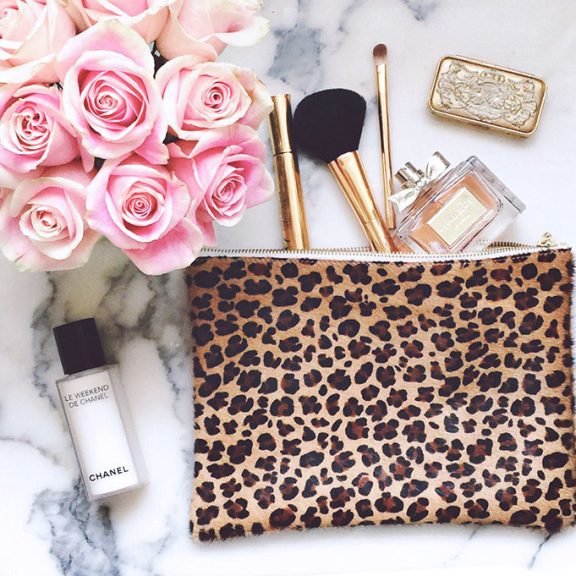 Belgrave Crescent Saint-Tropez Zip Pouch in Leopard