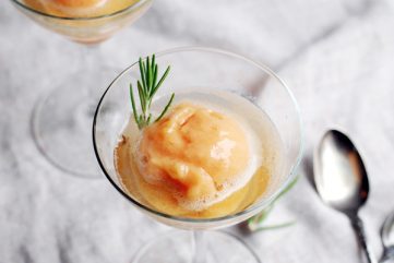 In the Kitchen | Late-Week Cocktail: Peach Sorbet & Prosecco