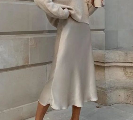 Style Inspiration: Chunky Knits & Satin Skirts
